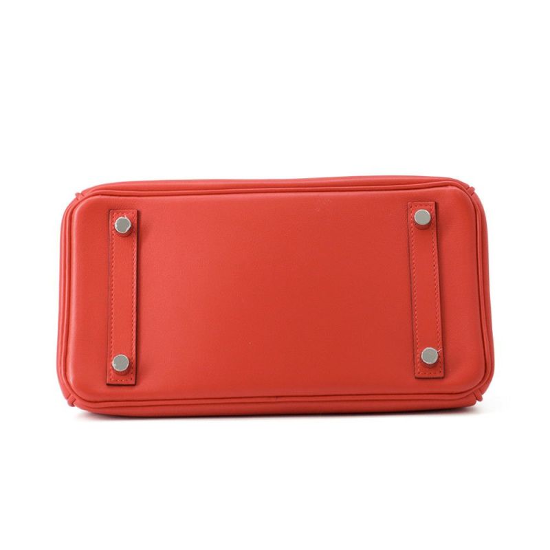 エルメス バーキン25 ルージュクー/シルバー金具 スイフト D刻印 HERMES Birkin ハンドバッグ