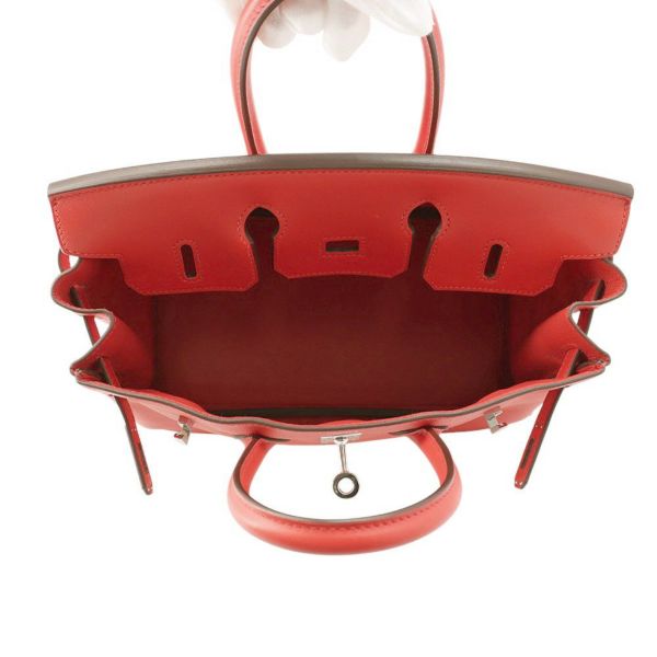 エルメス バーキン25 ルージュクー/シルバー金具 スイフト D刻印 HERMES Birkin ハンドバッグ