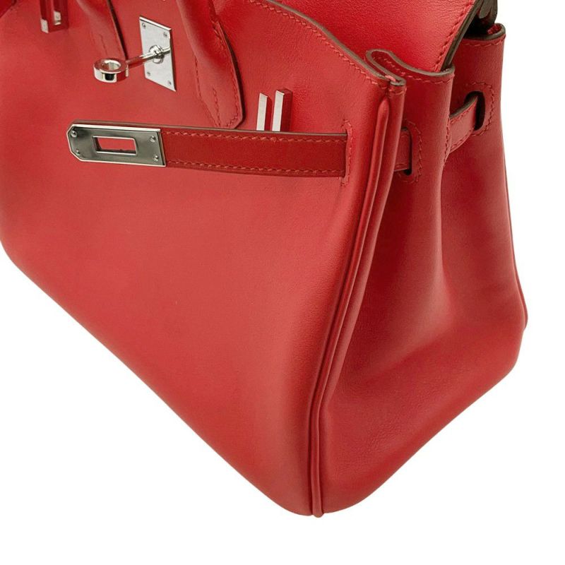 エルメス バーキン25 ルージュクー/シルバー金具 スイフト D刻印 HERMES Birkin ハンドバッグ