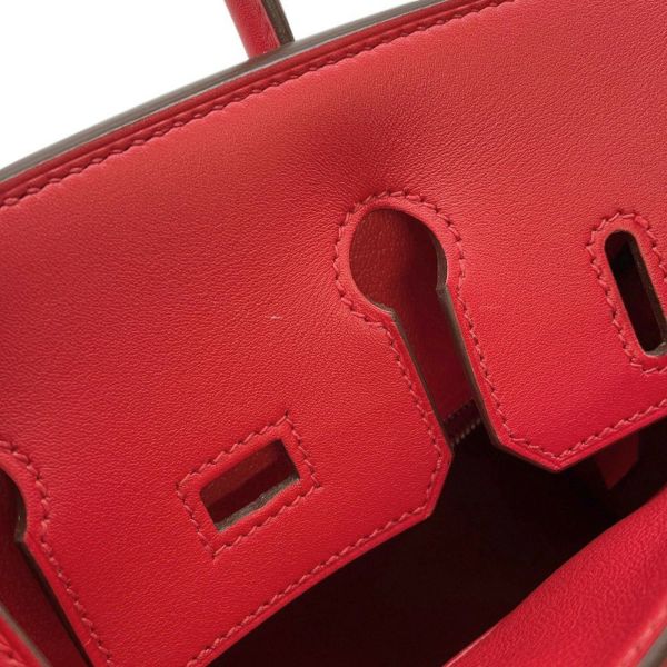エルメス バーキン25 ルージュクー/シルバー金具 スイフト D刻印 HERMES Birkin ハンドバッグ