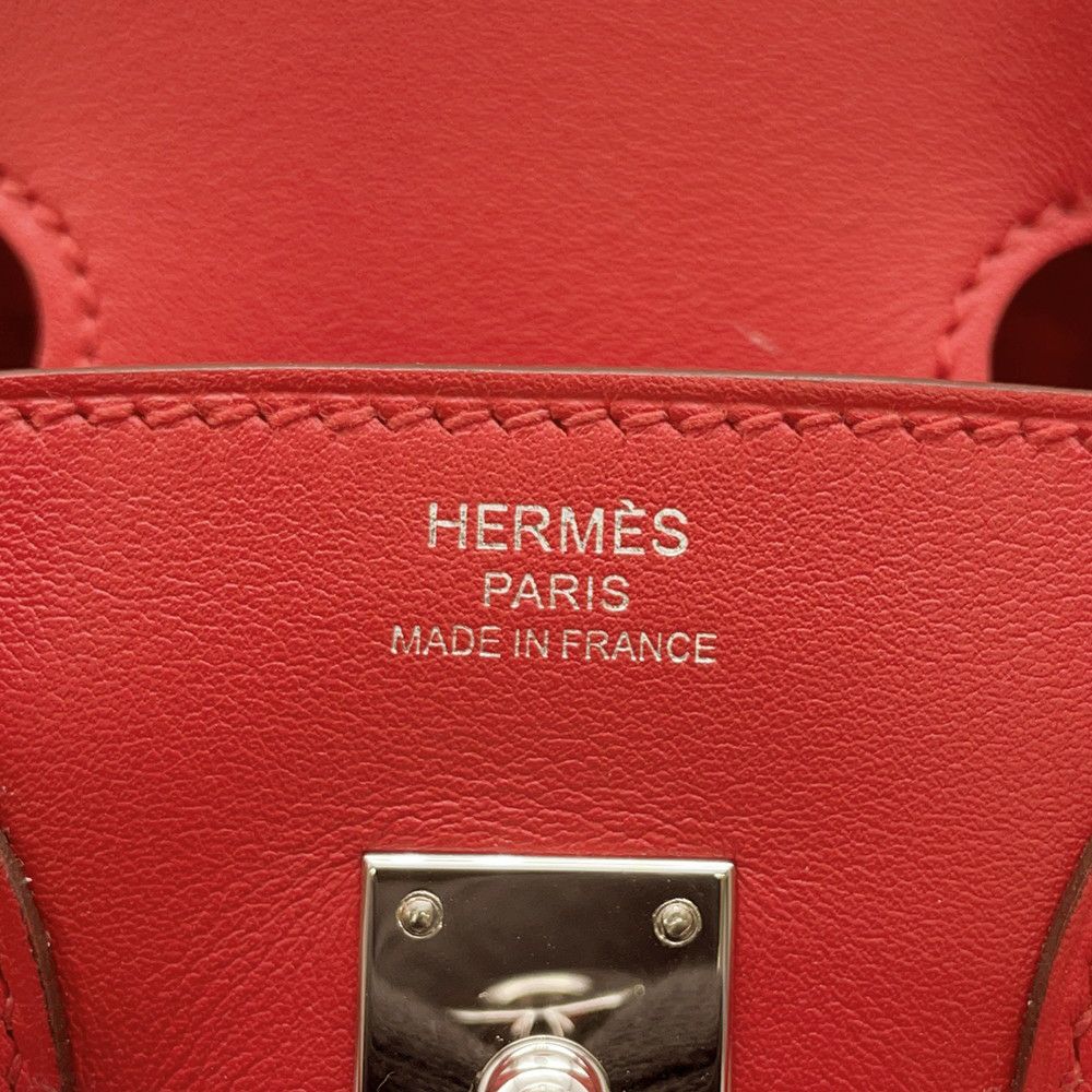 エルメス バーキン25 ルージュクー/シルバー金具 スイフト D刻印 HERMES Birkin ハンドバッグ
