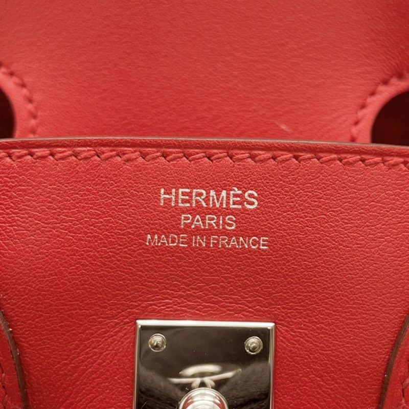 エルメス バーキン25 ルージュクー/シルバー金具 スイフト D刻印 HERMES Birkin ハンドバッグ