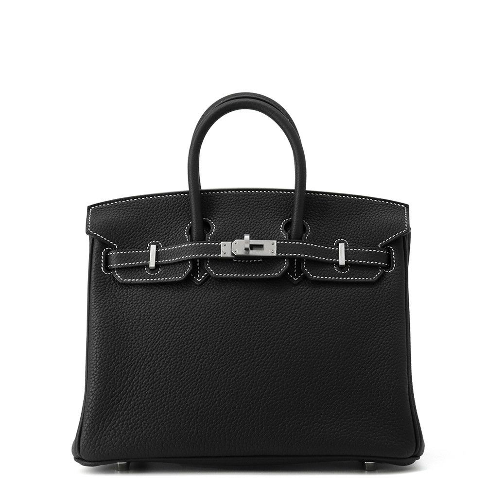 エルメス バーキン25 ブラック/ルージュカザック/マットシルバー金具 トゴ B刻印 HERMES Birkin ハンドバッグ SPO 黒