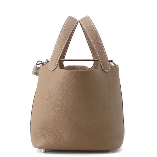 エルメス ハンドバッグ ピコタンロックPM エトゥープ/シルバー金具 トリヨンクレマンス K刻印