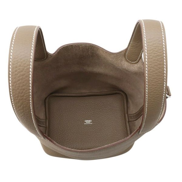 エルメス ハンドバッグ ピコタンロックPM エトゥープ/シルバー金具 トリヨンクレマンス K刻印