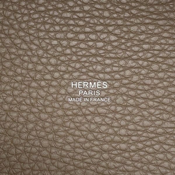 エルメス ハンドバッグ ピコタンロックPM エトゥープ/シルバー金具 トリヨンクレマンス K刻印