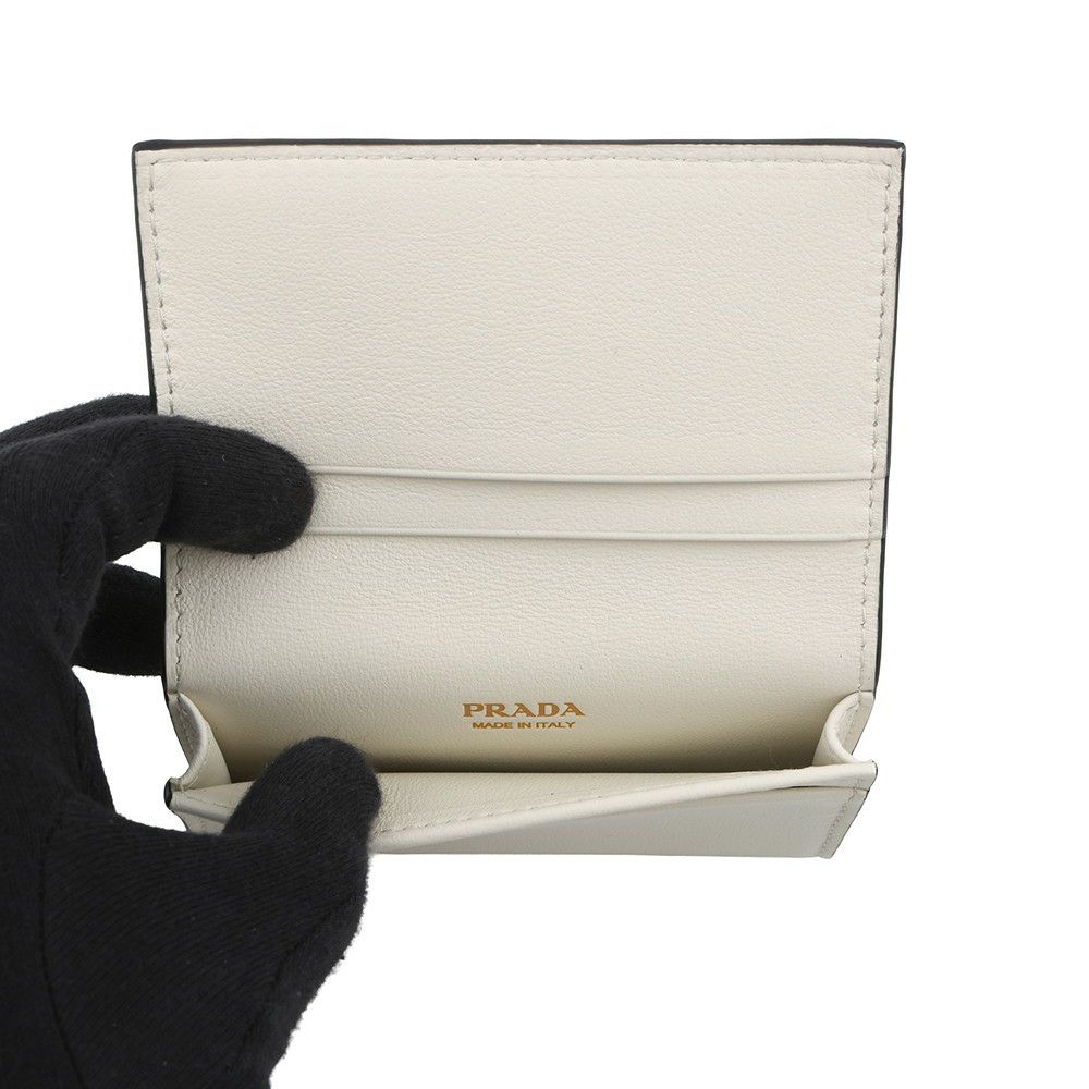 プラダ カードケース ロゴ レザー 1MC110 PRADA 財布 名刺れ 白
