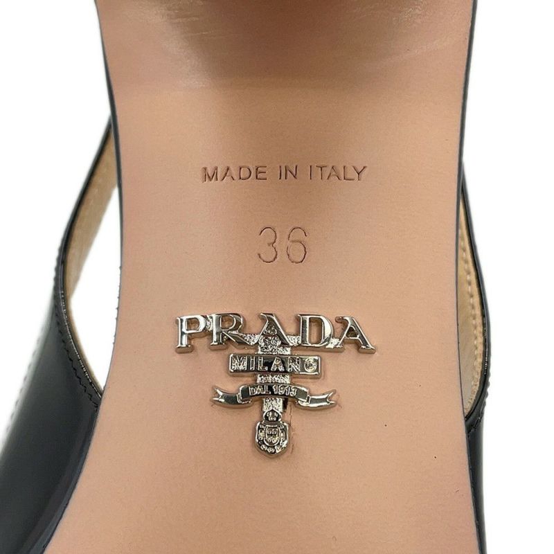 プラダ パンプス スリングバックパンプス パテント レディースサイズ36 1I173N PRADA 靴 黒