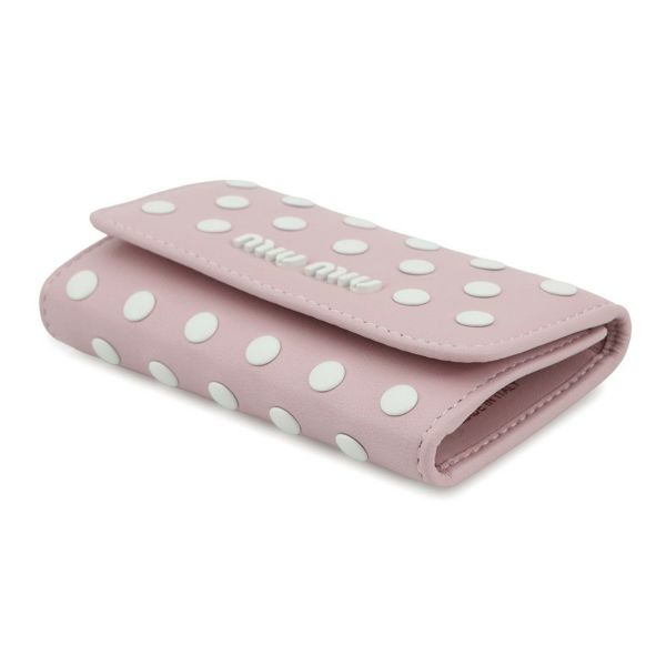 ミュウミュウ キーケース ドット柄 カーフレザー 5PG222 MIUMIIU