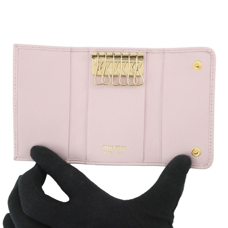ミュウミュウ キーケース ドット柄 カーフレザー 5PG222 MIUMIIU