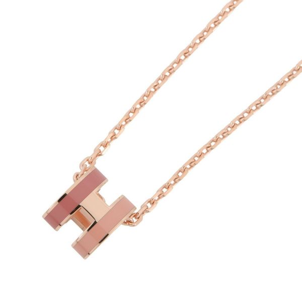 エルメス ネックレス ミニ・ポップアッシュ ロカバール ビューティー ピンク/ピンクゴールド金具 HERMES アクセサリー