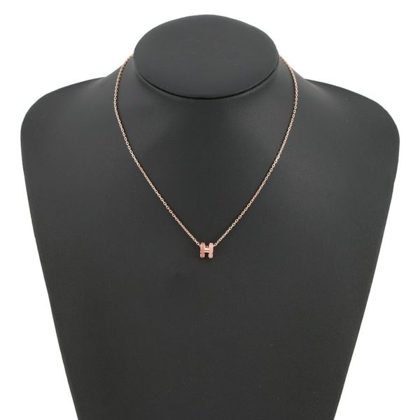 エルメス ネックレス ミニ・ポップアッシュ ロカバール ビューティー ピンク/ピンクゴールド金具 HERMES アクセサリー