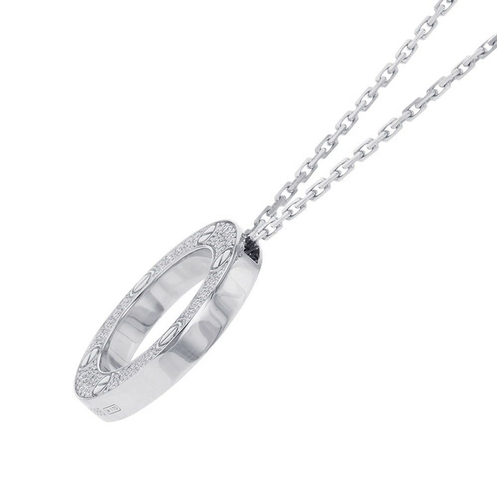 カルティエ ネックレス LOVE サークル ネックレス パヴェ ダイヤモンド 54P 計0.34ct K18WGホワイトゴールド B7058000 ラブ ペンダント
