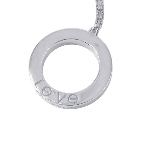 カルティエ ネックレス LOVE サークル ネックレス パヴェ ダイヤモンド 54P 計0.34ct K18WGホワイトゴールド B7058000 ラブ ペンダント