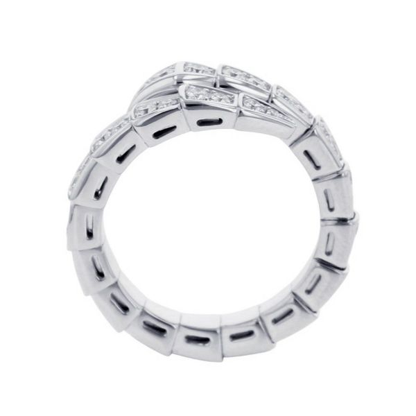 ブルガリ リング セルペンティ ヴァイパー シングルコイル ダイヤモンド 計0.66ct K18WGホワイトゴールド サイズM 354708 指輪