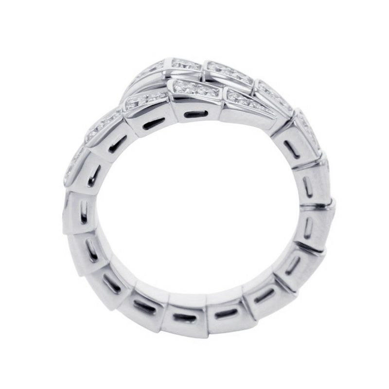 ブルガリ リング セルペンティ ヴァイパー シングルコイル ダイヤモンド 計0.66ct K18WGホワイトゴールド サイズM 354708 指輪