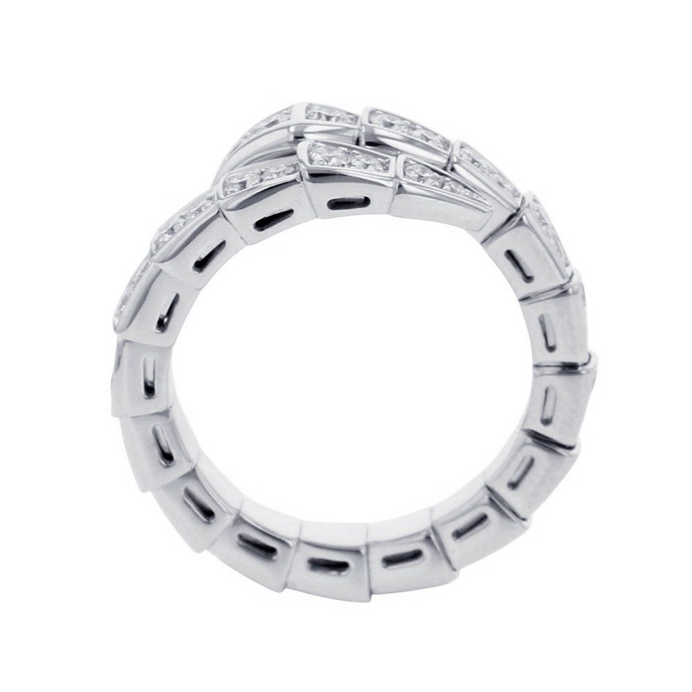 ブルガリ リング セルペンティ ヴァイパー シングルコイル ダイヤモンド 計0.66ct K18WGホワイトゴールド サイズM 354708 指輪