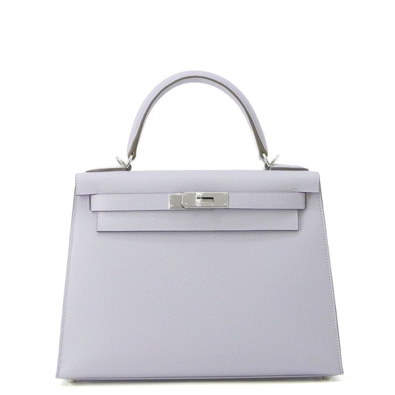 エルメス ハンドバッグ ケリー28 外縫い グリパンタン/シルバー金具 エプソン K刻印 2wayショルダー
