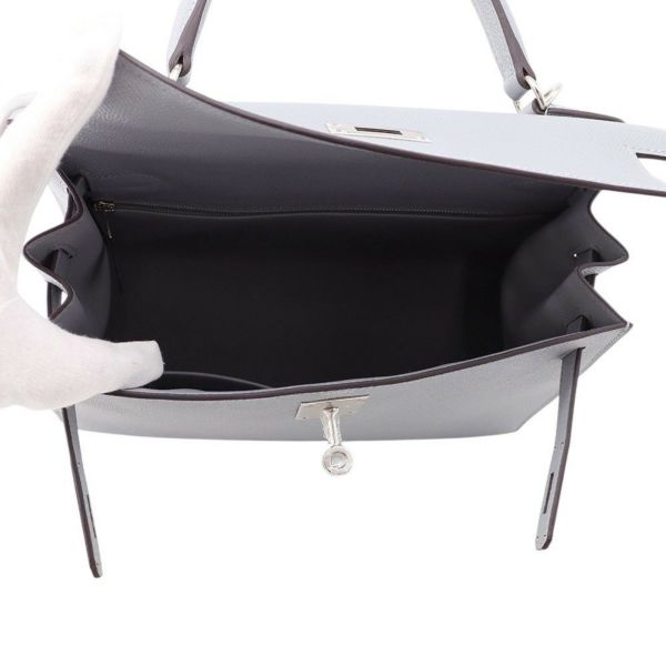 エルメス ハンドバッグ ケリー28 外縫い グリパンタン/シルバー金具 エプソン K刻印 2wayショルダー