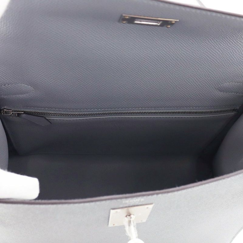 エルメス ハンドバッグ ケリー28 外縫い グリパンタン/シルバー金具 エプソン K刻印 2wayショルダー