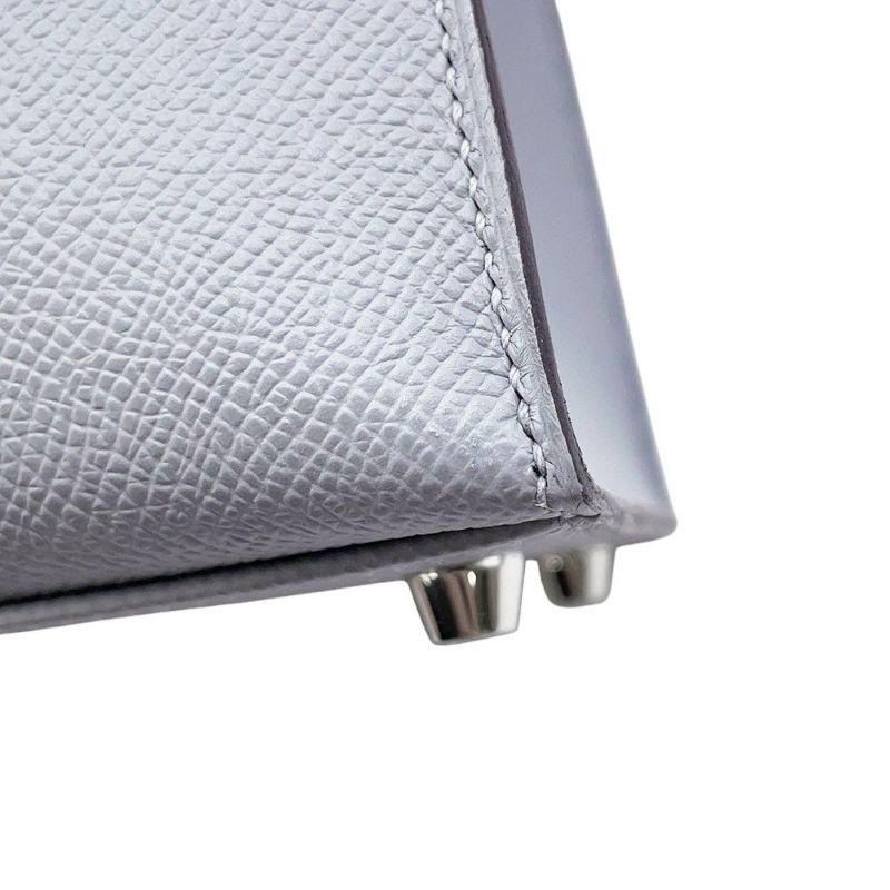 エルメス ハンドバッグ ケリー28 外縫い グリパンタン/シルバー金具 エプソン K刻印 2wayショルダー