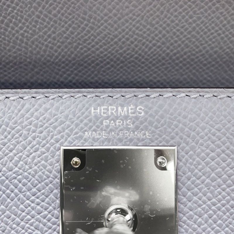 エルメス ハンドバッグ ケリー28 外縫い グリパンタン/シルバー金具 エプソン K刻印 2wayショルダー