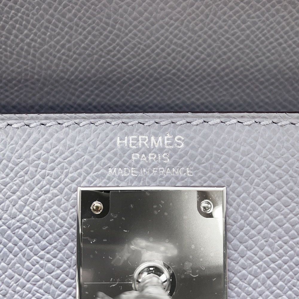 エルメス ハンドバッグ ケリー28 外縫い グリパンタン/シルバー金具 エプソン K刻印 2wayショルダー