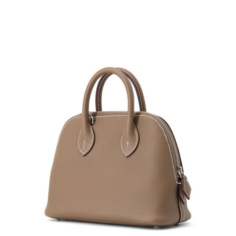 エルメス ボリード1923 ミニ ヴェルソ エトゥープ/ジョーヌプッサン/シルバー金具 エバーカラー K刻印 2wayショルダー