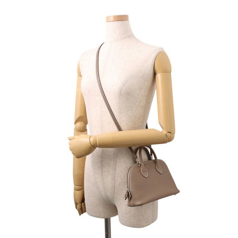 エルメス ボリード1923 ミニ ヴェルソ エトゥープ/ジョーヌプッサン/シルバー金具 エバーカラー K刻印 2wayショルダー