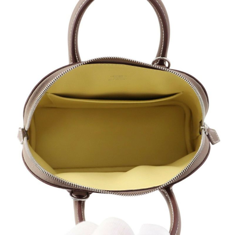 エルメス ボリード1923 ミニ ヴェルソ エトゥープ/ジョーヌプッサン/シルバー金具 エバーカラー K刻印 2wayショルダー