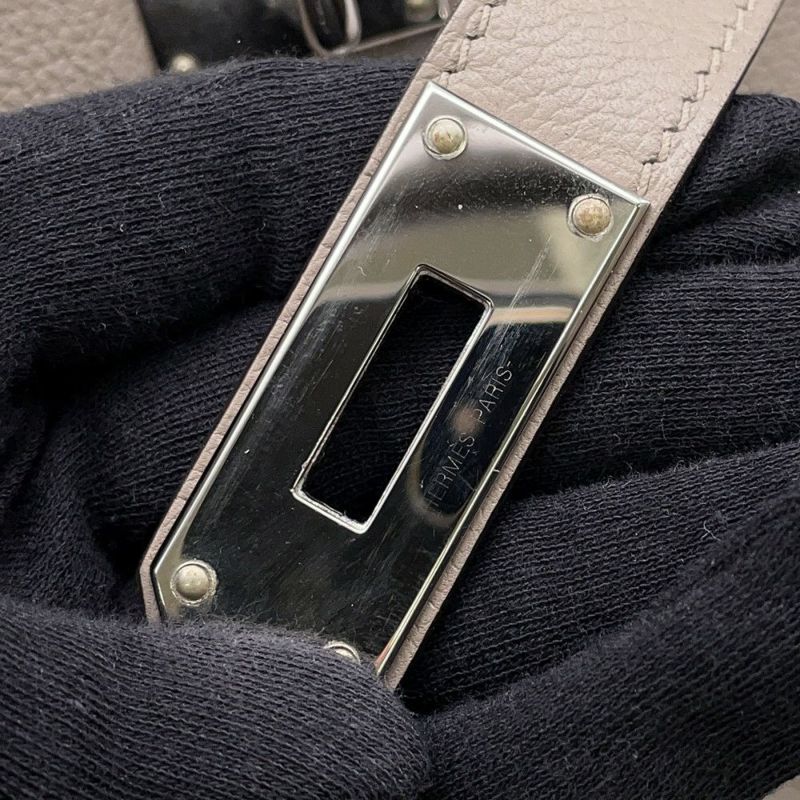 エルメス ハンドバッグ ケリー50 ヴォヤージュ グリアスファルト/シルバー金具 トリヨンノビーヨ Z刻印 2wayショルダー