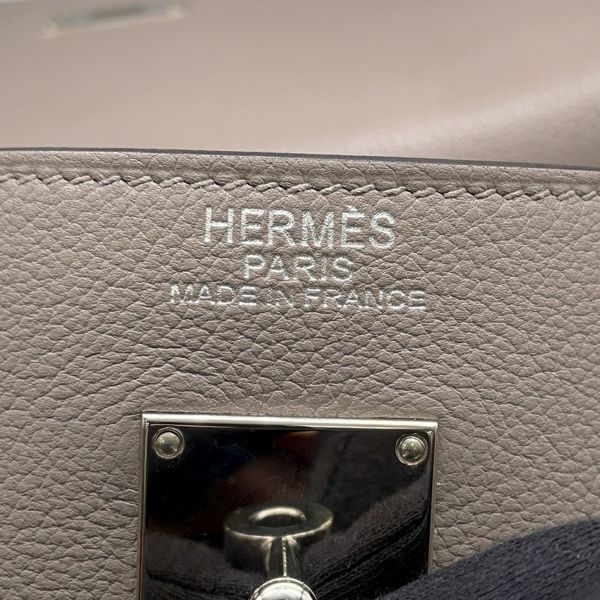 エルメス ハンドバッグ ケリー50 ヴォヤージュ グリアスファルト/シルバー金具 トリヨンノビーヨ Z刻印 2wayショルダー