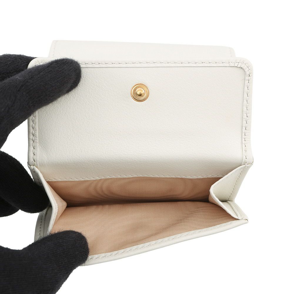 プラダ 三つ折り財布 ロゴ レザー 1MH043 PRADA 財布 白