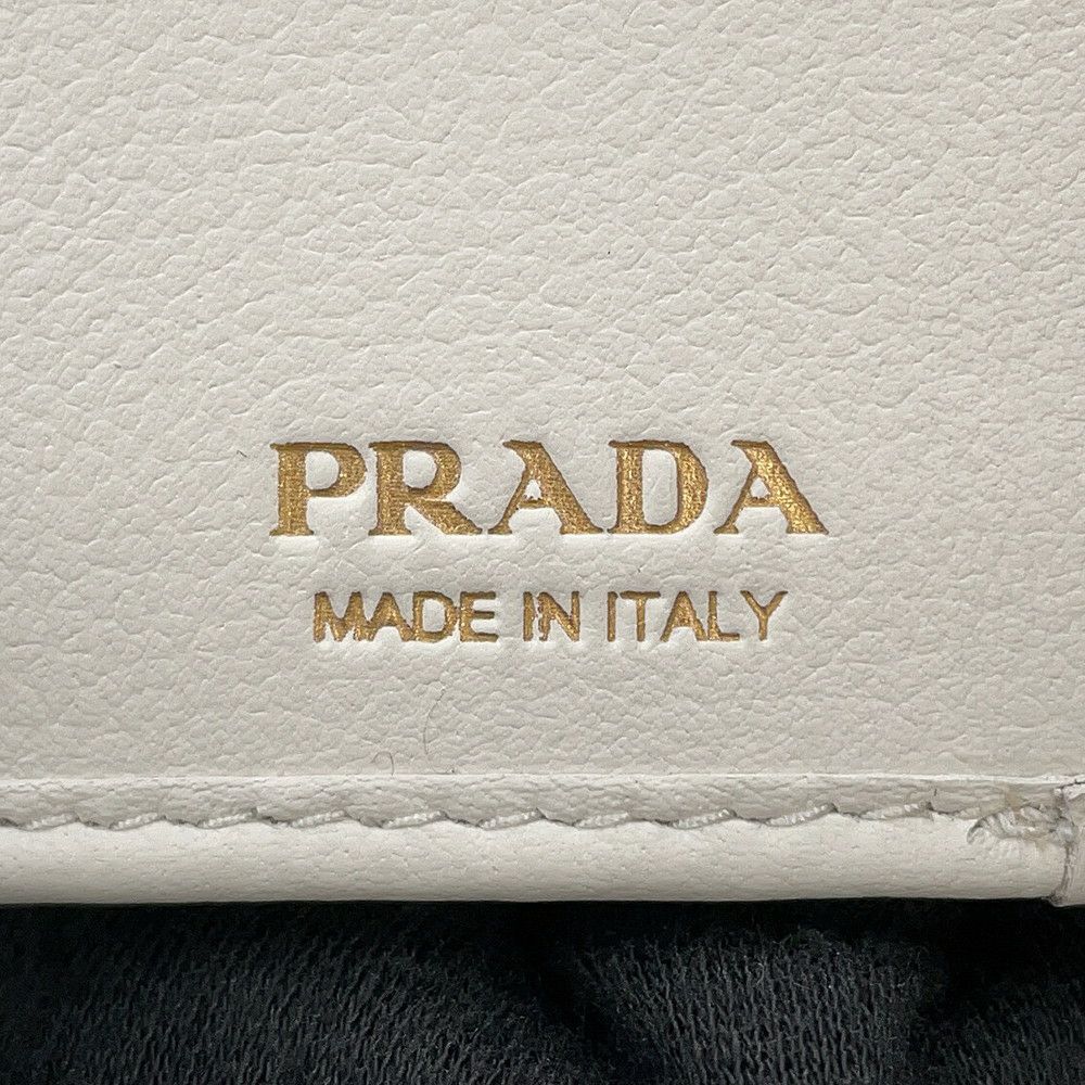 プラダ 三つ折り財布 ロゴ レザー 1MH043 PRADA 財布 白