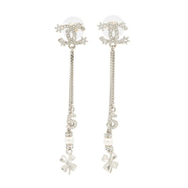 シャネル ピアス ココマーク スイング NO5 クローバー フェイクパール ラインストーン メタル F23P CHANEL アクセサリー