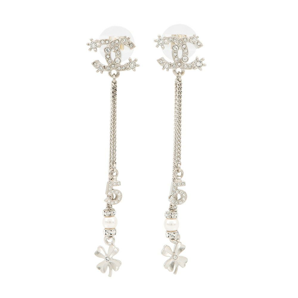 シャネル ピアス ココマーク スイング NO5 クローバー フェイクパール ラインストーン メタル F23P CHANEL アクセサリー