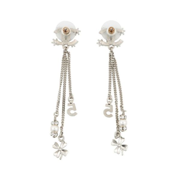 シャネル ピアス ココマーク スイング NO5 クローバー フェイクパール ラインストーン メタル F23P CHANEL アクセサリー