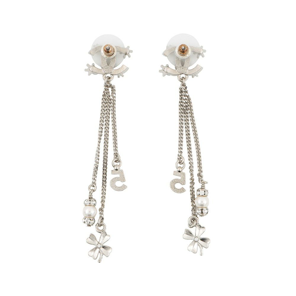 シャネル ピアス ココマーク スイング NO5 クローバー フェイクパール ラインストーン メタル F23P CHANEL アクセサリー