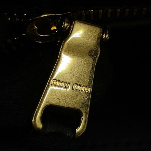 ミュウミュウ トートバッグ ホーボーバッグ レザー 5BC119 MIUMIU 黒