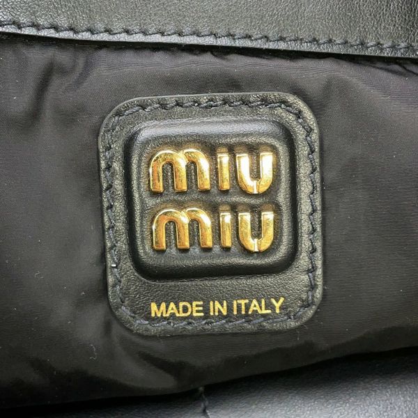 ミュウミュウ トートバッグ ホーボーバッグ レザー 5BC119 MIUMIU 黒