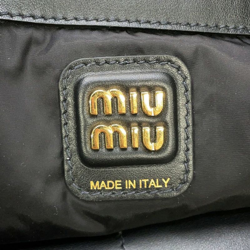 ミュウミュウ トートバッグ ホーボーバッグ レザー 5BC119 MIUMIU 黒