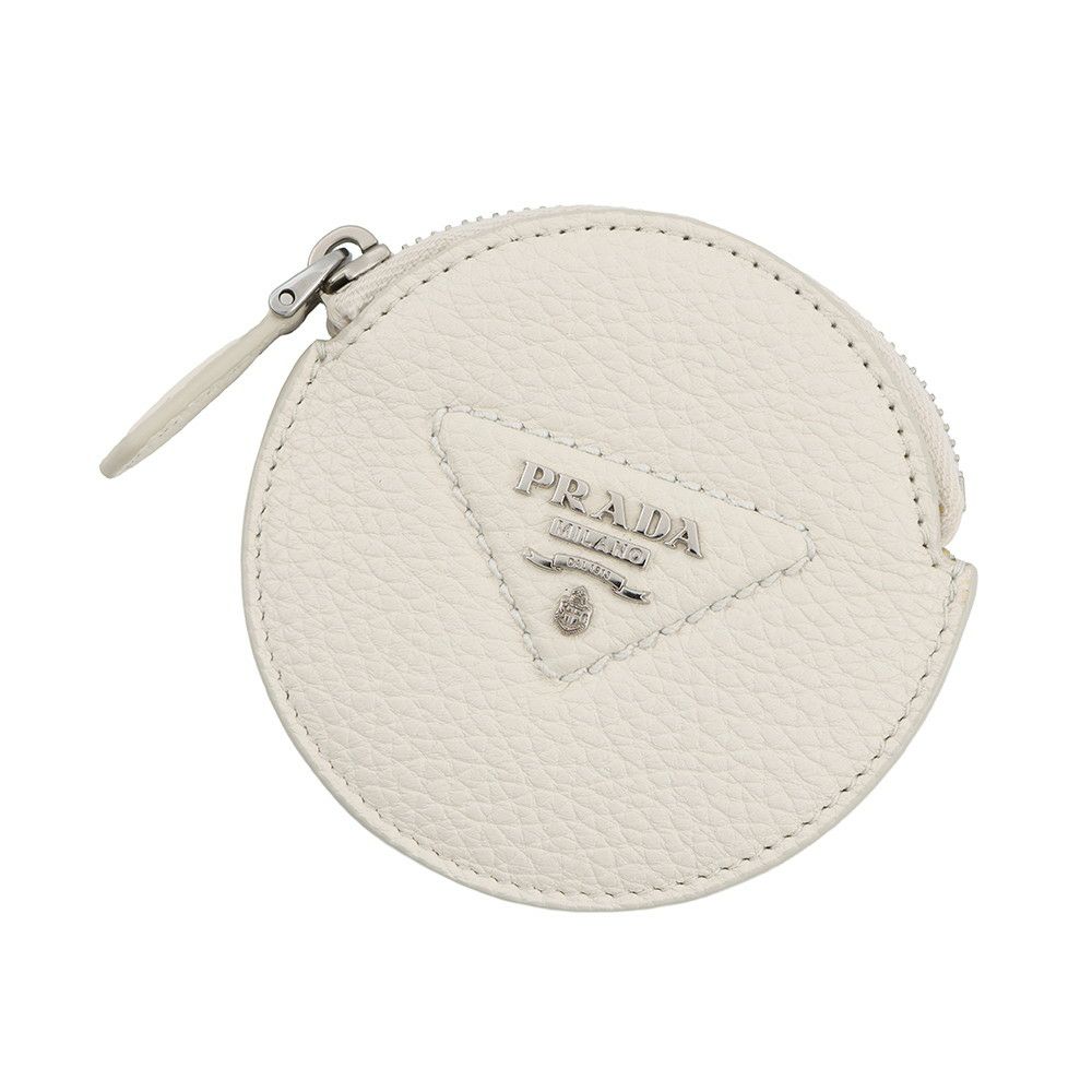 プラダ コインケース トライアングルロゴ レザー 1MM006 PRADA 白 小銭入れ