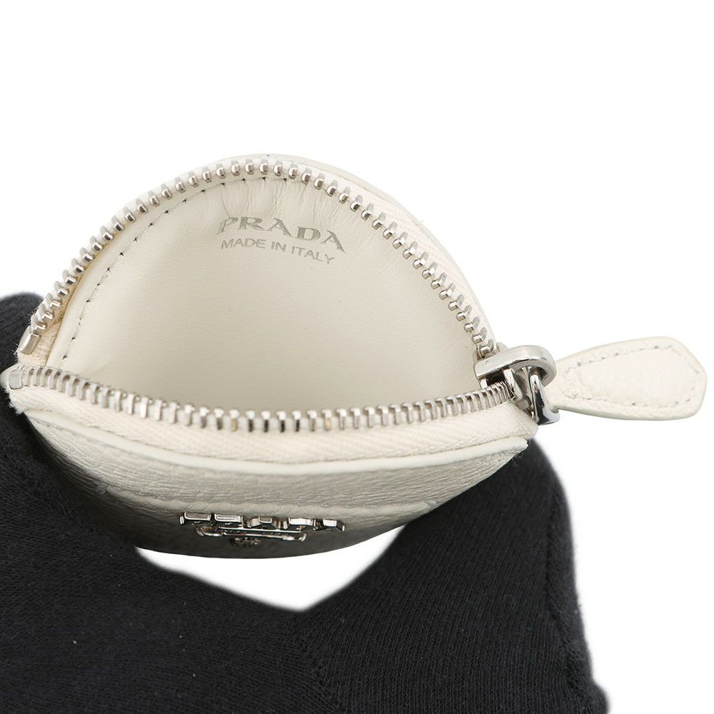 プラダ コインケース トライアングルロゴ レザー 1MM006 PRADA 白 小銭入れ