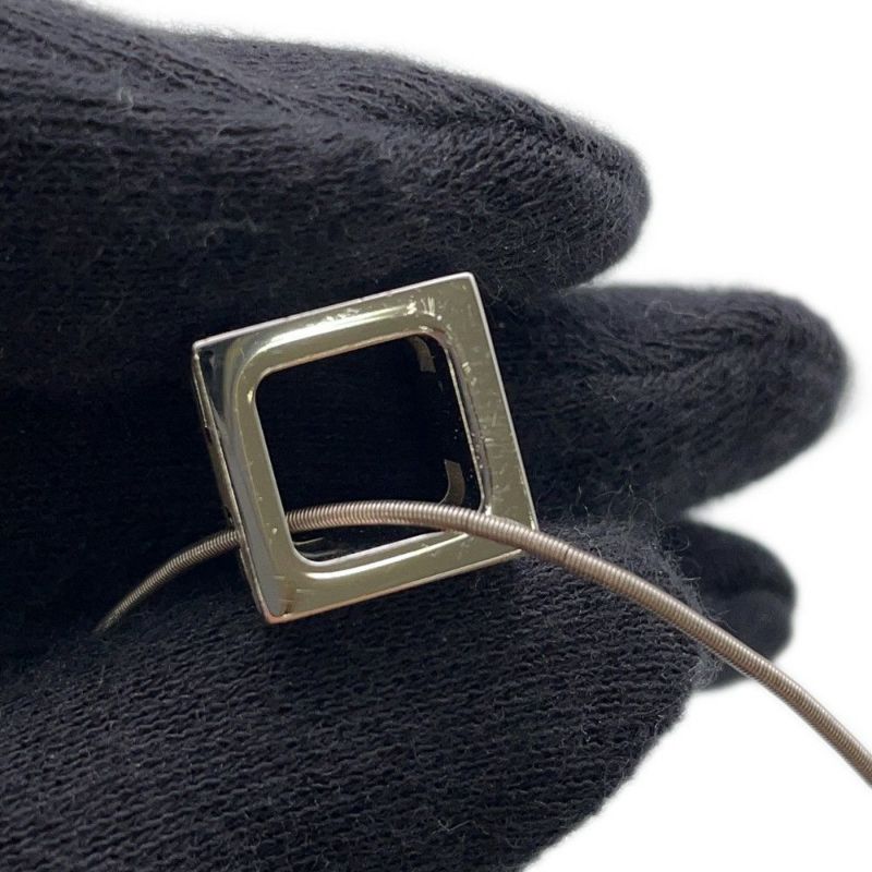 エルメス ネックレス カージュドアッシュ H キューブ アイボリー/シルバー金具 HERMES アクセサリー