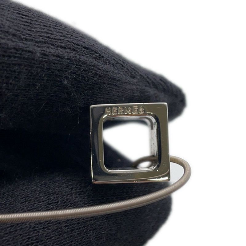 エルメス ネックレス カージュドアッシュ H キューブ アイボリー/シルバー金具 HERMES アクセサリー
