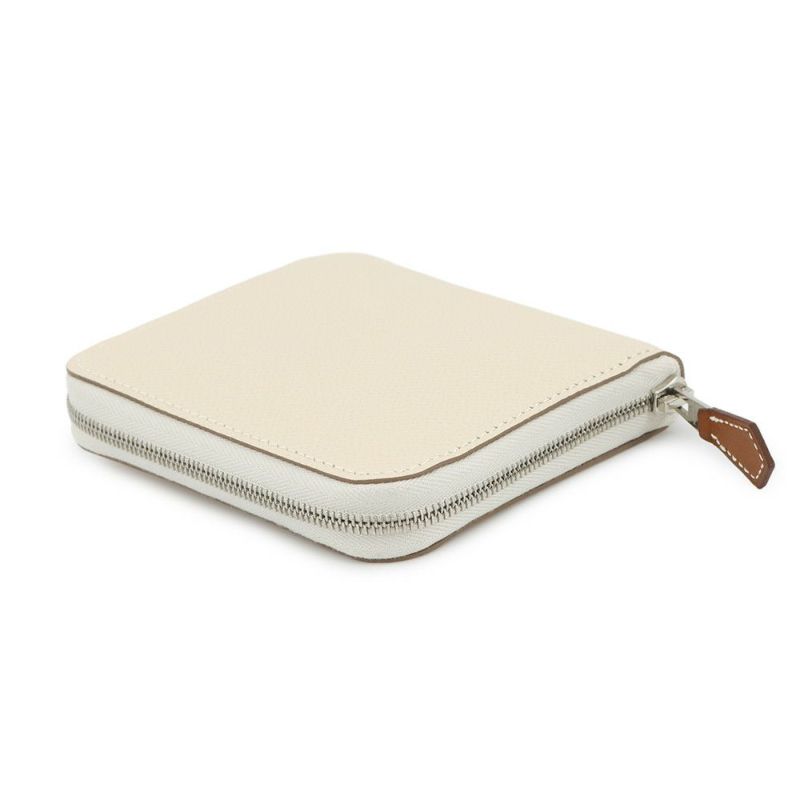 エルメス コインケース アザップコンパクト シルクイン クレ/シルバー金具 エプソン K刻印