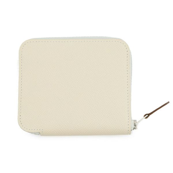 エルメス コインケース アザップコンパクト シルクイン クレ/シルバー金具 エプソン K刻印