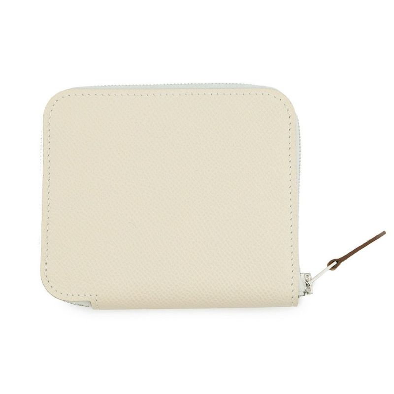 エルメス コインケース アザップコンパクト シルクイン クレ/シルバー金具 エプソン K刻印