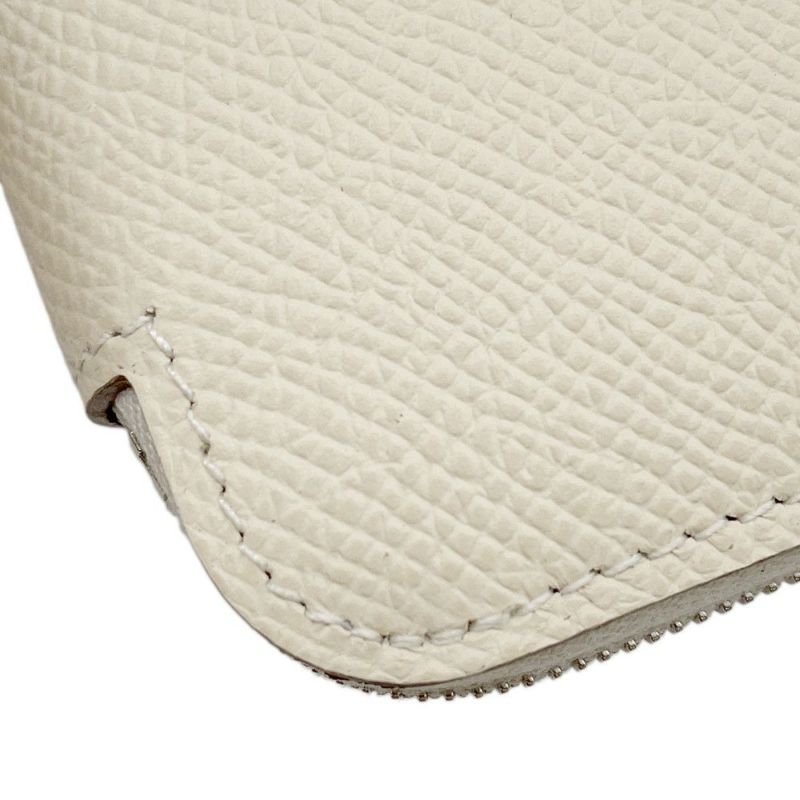 エルメス コインケース アザップコンパクト シルクイン クレ/シルバー金具 エプソン K刻印