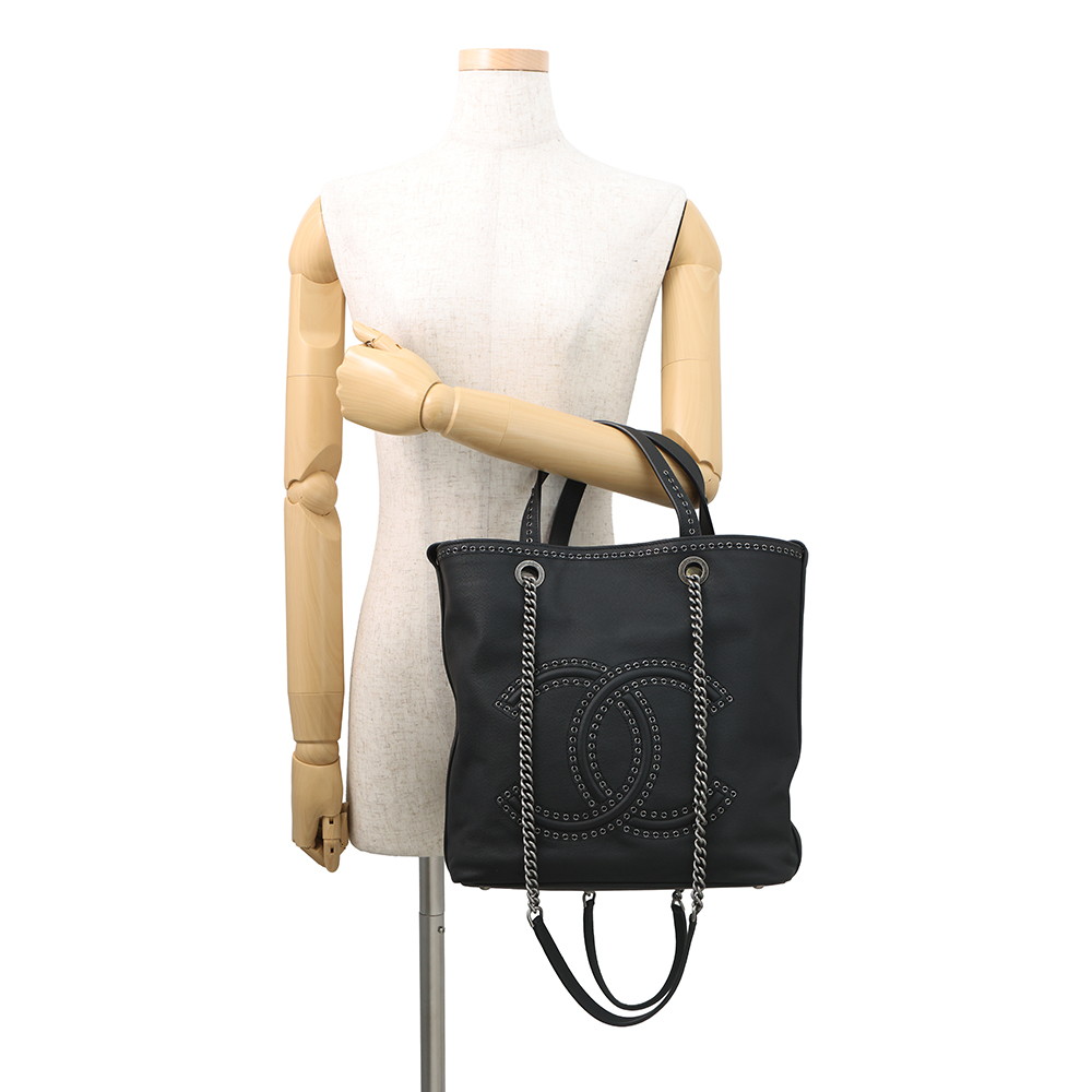 シャネル トートバッグ ココマーク カヴァ AS0448 CHANEL 黒 2way